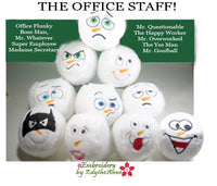 THE OFFICE STAFF SNOWBALLS...In The Hoop Machine Embroidery