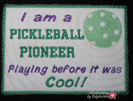 PICKLEBALL PIONEER MUG MAT In The Hoop Machine Embroidery Design - Digital Download