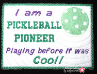 PICKLEBALL MUG MAT SET -  In The Hoop Embroidered Mug Mat Design - DIGITAL DOWNLOAD