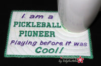 PICKLEBALL PIONEER MUG MAT In The Hoop Machine Embroidery Design - Digital Download