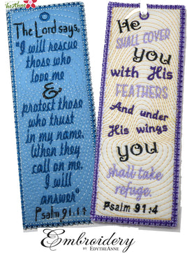 PSALM 91  BOOK MARK In The Hoop  Machine Embroidery