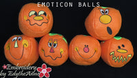 PUMPKIN BALL EMOTICON STUFFIES IN THE HOOP