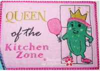 KING/QUEEN KITCHEN ZONE - PICKLEBALL - In The Hoop Embroidered Mug Mat Design - DIGITAL DOWNLOAD
