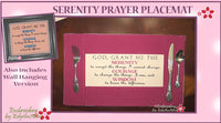 SERENITY PRAYER PLACEMAT & Wall Hanging In The Hoop Machine Embroidery  - Digital Download