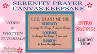 SERENITY PRAYER CANVAS KEEPSAKE  In The Hoop Machine Embroidery  - Digital Download