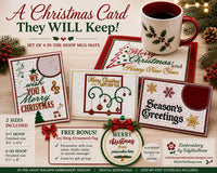 Christmas Greeting Card Mug Mats – Set of 4 In-the-Hoop Designs