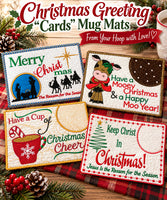 Christmas Greeting Card Mug Mats | In-the-Hoop Machine Embroidery
