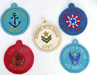 MILITARY  In The Hoop Embroidered Mug Mats  Army, Navy, Marines, Air Force, Coast Guard