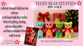ON SALE - TEDDY BEAR PERSONALIZED In The Hoop Machine Embroidery Design