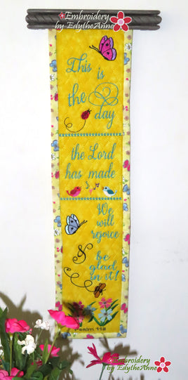 THIS IS THE DAY...WORD ART WALL HANGING-  In The Hoop Machine Embroidery