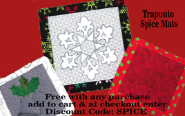 TRAPUNTO SPICE MATS  In The Hoop Embroidered  DIGITAL DOWNLOAD