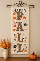HAPPY FALL DOOR OR WALL HANGING-  In The Hoop Machine Embroidery