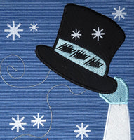 INTRO PRICING - WINDY SNOWMAN CANVAS KEEPSAKE  In The Hoop Machine Embroidery