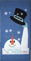 INTRO PRICING - WINDY SNOWMAN CANVAS KEEPSAKE  In The Hoop Machine Embroidery