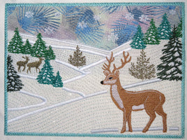 WINTER STILLNESS CANVAS KEEPSAKE Frameable Canvas-  In The Hoop Machine Embroidery
