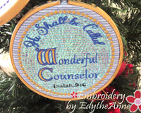 HE SHALL BE CALLED ORNAMENTS In The Hoop Machine Embroidery Design - Digital Download