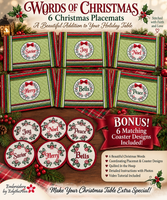 WORDS OF CHRISTMAS PLACE MAT SET  In The Hoop - DIGITAL DOWNLOAD