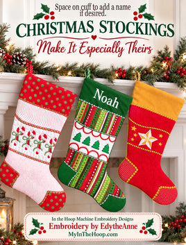 Christmas Stockings | In the Hoop Machine Embroidery