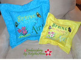SPRING IS IN THE AIR PILLOW  Machine Embroidery Design