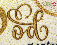 IN THE BEGINNING GOD.. In The Hoop Embroidered Mug Mat Design - DIGITAL DOWNLOAD