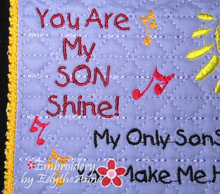 SON MUG MAT IN THE HOOP CLOSEUP