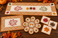 Fall Foliage Table Setting | 4-Piece In-the-Hoop Embroidery Collection