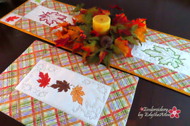 FALL FOLIAGE TABLE RUNNER & PLACEMAT SET In The Hoop  - Digital Download
