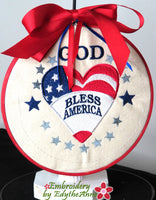 GOD BLESS AMERICA JOY RING In The Hoop Machine Embroidery