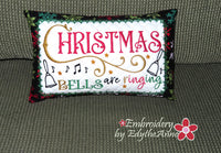 Christmas Bells are Ringing Accent Pillow | In The Hoop Machine Embroidery