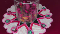 VALENTINE TABLE TOPPER/ CENTERPIECE In The Hoop Machine Embroidery  - Digital Download