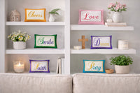 Accent Pillows WORDS to LIVE BY  Machine Embroidery Designs