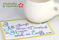 OFF THE EDGE  In The Hoop Mug Mat Duo