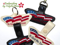 IN GOD WE TRUST KEY FOB Easy to stitch.  - In The Hoop Machine Embroidery