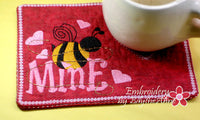 BEE MINE Valentine Mug Mat/Mug Rug - INSTANT DOWNOAD - Embroidery by EdytheAnne - 4