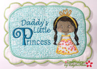 MOMMY & DADDY'S LITTLE PRINCESS... In The Hoop Embroidered Mug Mats/Mug Rugs.  Digital Download