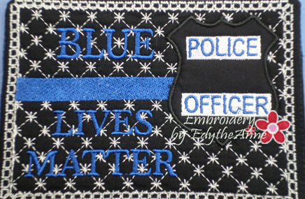 ALL LIVES MATTER...BLUE LIVES MATTER Set of 2 Designs and 2 Sizes.  In The Hoop Machine Embroidered Mug Mat/Mug Rug.  - Digital File - Instant Download - Embroidery by EdytheAnne - 3