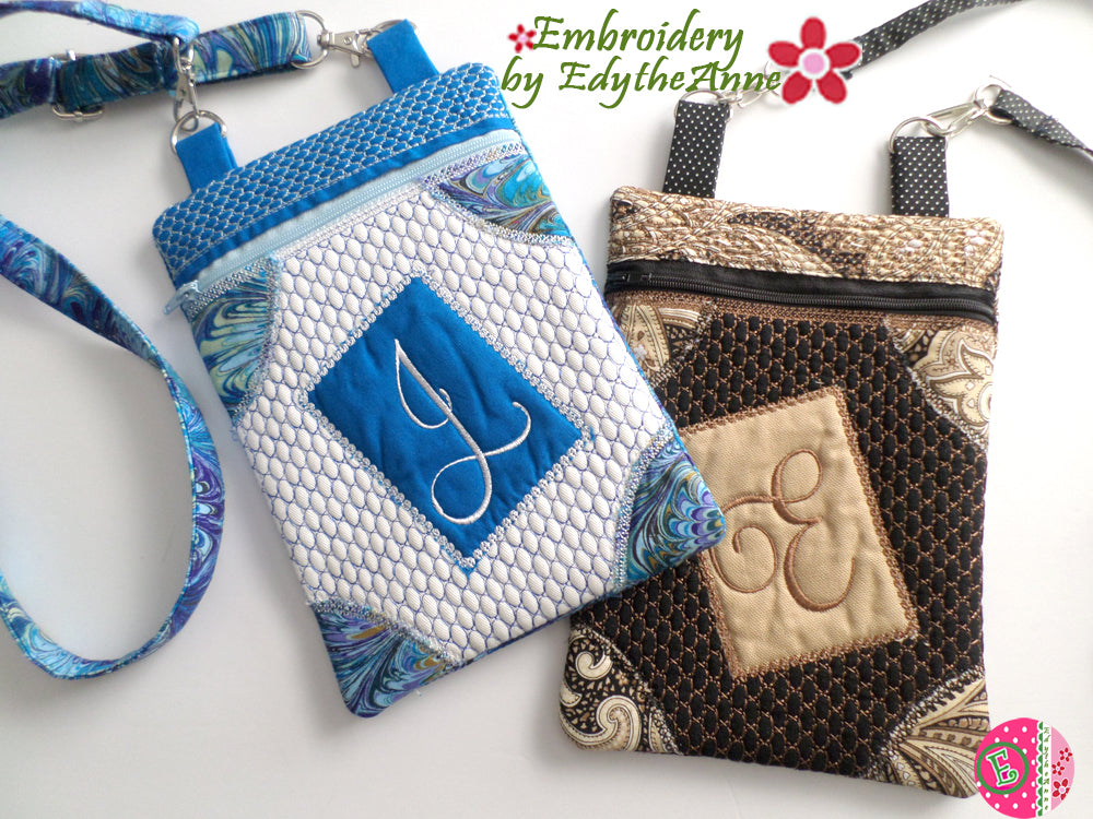 MONOGRAM CROSS BODY BAG - In The Hoop Machine Embroidery Design ...