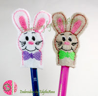 EASTER BUNNY PENCIL TOPPERS...In The Hoop Machine Embroidery