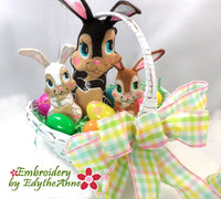 CHOCOLATE BUNNY STUFFIES with CHOCOLATE BUNNIES MUG MAT- Completely done In The Hoop Machine Embroidery Designs