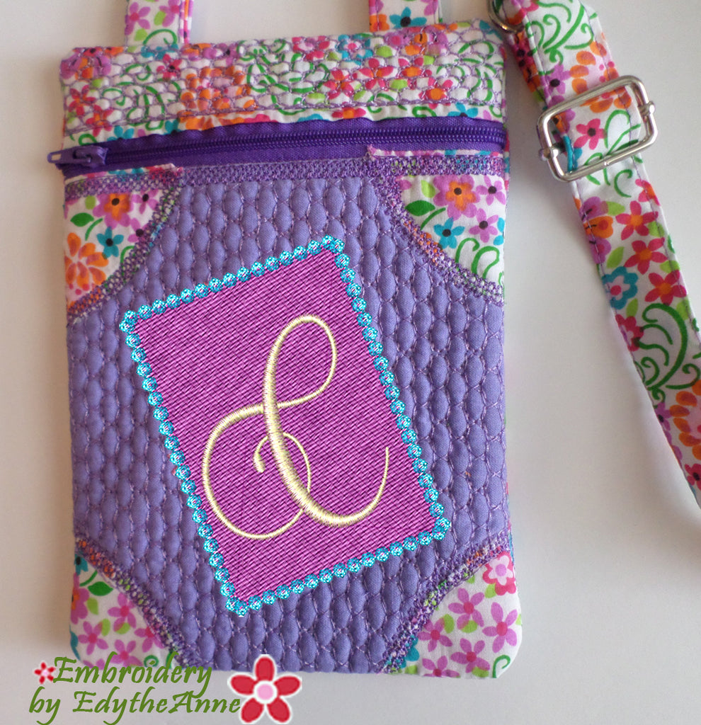 MONOGRAM CROSS BODY BAG - In The Hoop Machine Embroidery Design ...