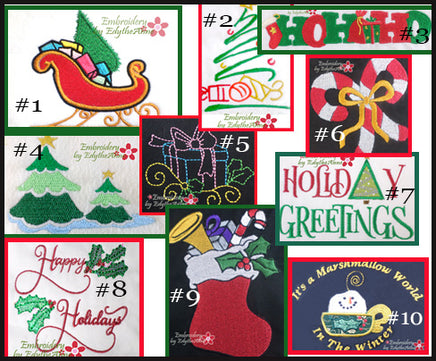 CHRISTMAS MACHINE EMBROIDERY DESIGNS AND ELEMENTS