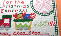 CHRISTMAS EXPRESS In The Hoop Embroidered Mug Mat Designs.   - Digital File - Instant Download - Embroidery by EdytheAnne - 2