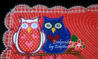 Be My SweetHoot Valentine Mug Mat/Mug Rug 2 Versions. 2 Sizes - INSTANT DOWNOAD - Embroidery by EdytheAnne - 7