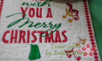 WE WISH YOU A MERRY CHRISTMAS! Christmas Mug Mat - INSTANT DOWNLOAD - Embroidery by EdytheAnne - 2