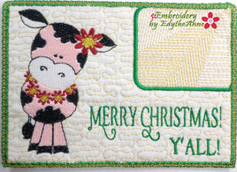 MERRY CHRISTMAS Y'ALL!  In The Hoop Embroidered Mug Mats/Mug Rugs