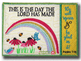 THIS IS THE DAY THE LORD HAS MADE.... In The Hoop Embroidered Mug Mat Design - DIGITAL DOWNLOAD