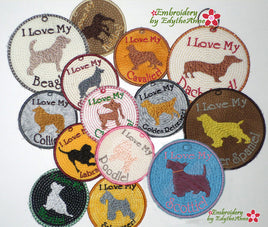 DOG BREEDS IN THE HOOP EMBROIDERY KEY TAGS