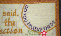 John 11:25 WHOEVER BELIEVES Faith Based Mug Mat/Mug Rug. - INSTANT DOWNLOAD - Embroidery by EdytheAnne - 3
