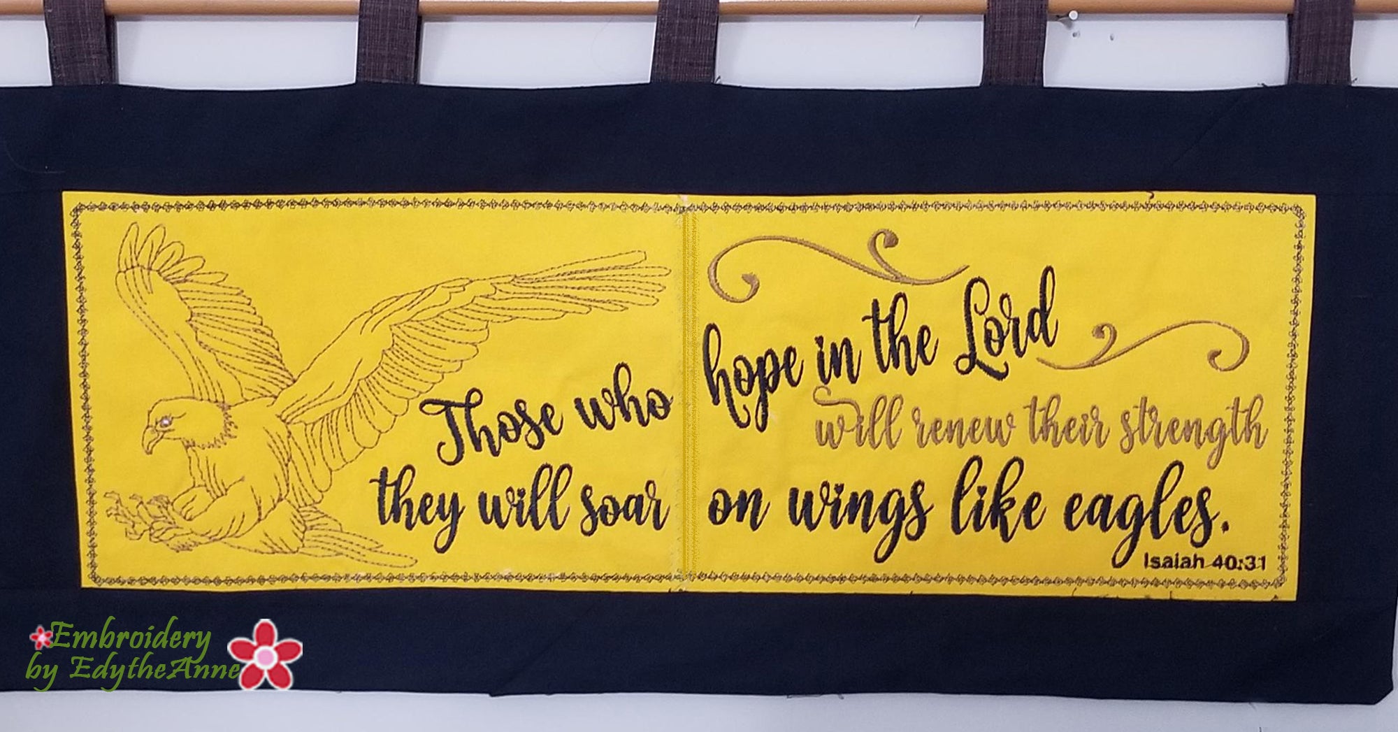 WINGS LIKE EAGLES WALL HANGING Digital Download Embroidery by EdytheAnne