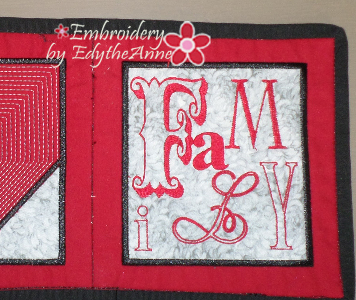 FAMILY TABLE RUNNER IN THE HOOP Embroidery Design - Digital Download ...